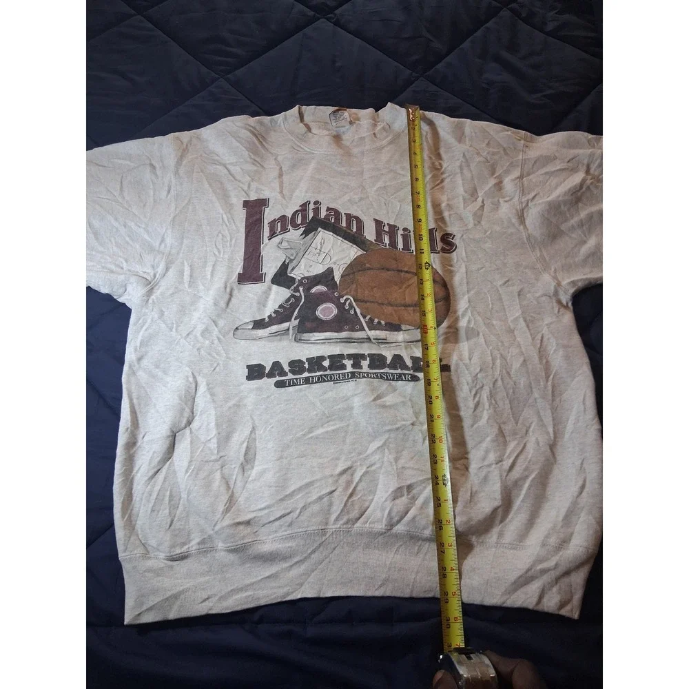 Vintage 80s UAS Indian Hills Basketball Sweatshirt Gray Mens XL Made in USA